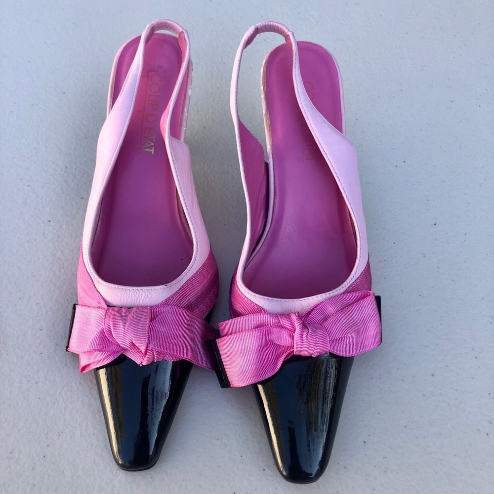 Vintage Coup D’Etat Pink Ankle Strap Kitten Heels